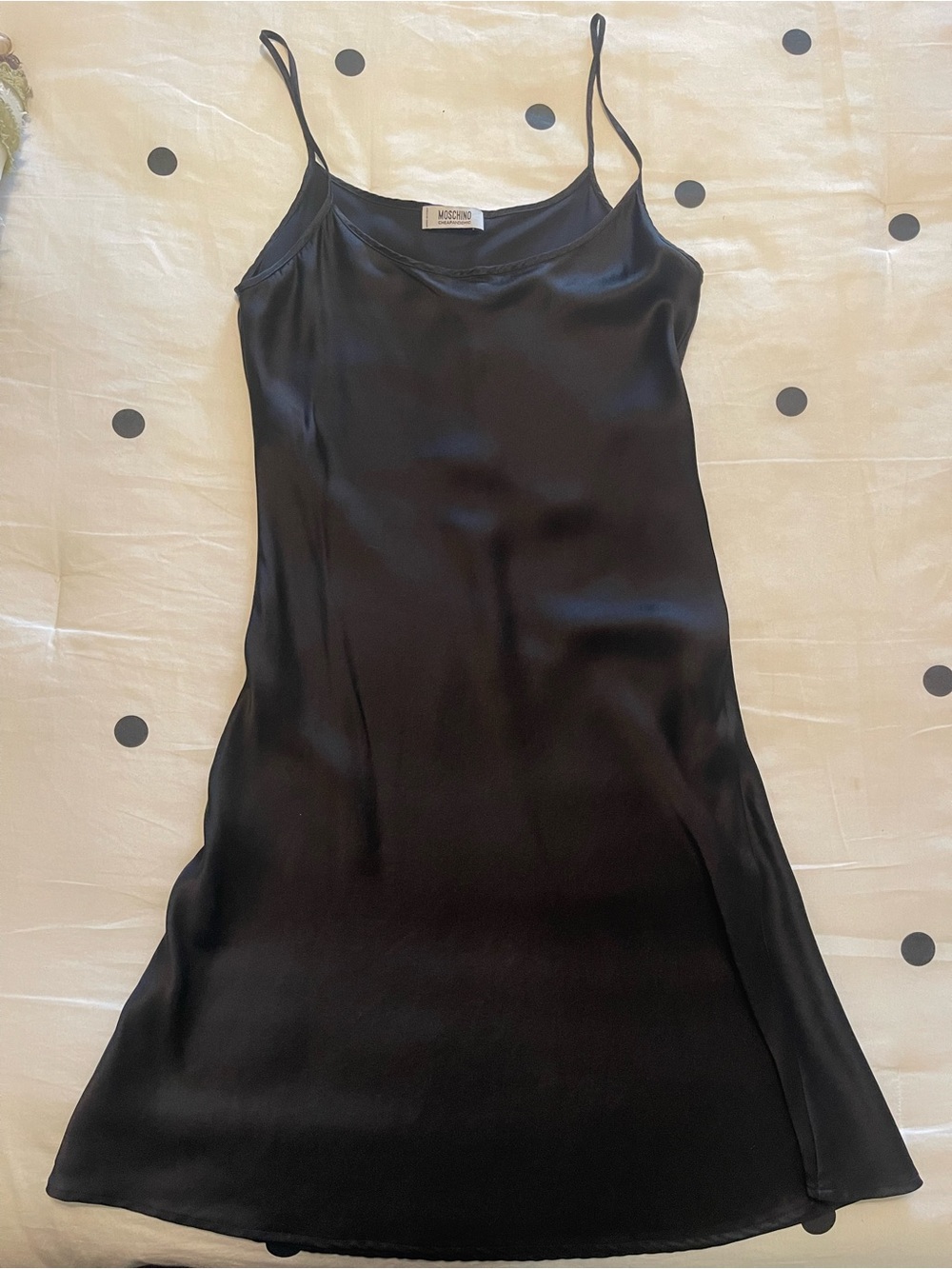 Moschino - Cheapandchic Black Silk Mini Slip Dress - Picture 4 of 5